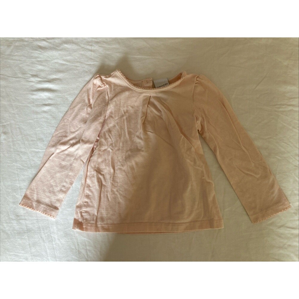 24 Months Tahari baby girl clothes - one piece long sleeve top | peach theme